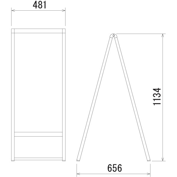 A型スタンド看板240-6の寸法図